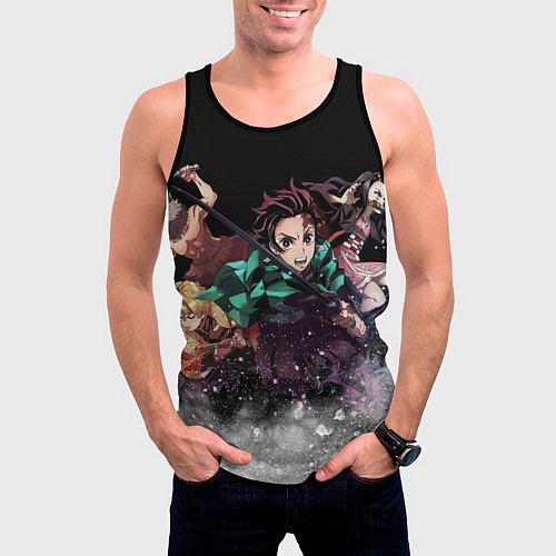Мужская майка без рукавов KIMETSU NO YAIBA / 3D-Черный – фото 3
