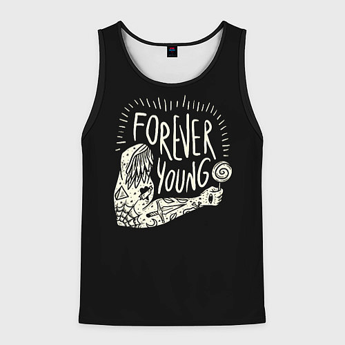Мужская майка без рукавов Вечно молодой / 3D-Черный – фото 1