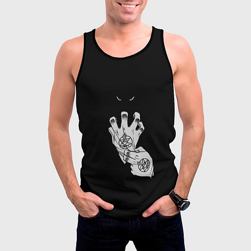 Мужская майка без рукавов Выжигющий Искру / 3D-Черный – фото 3