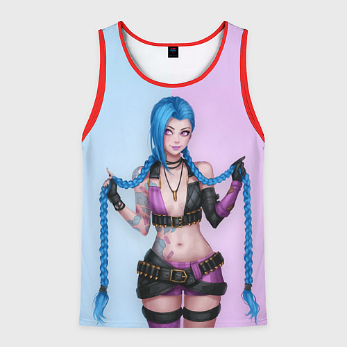 Мужская майка без рукавов League of Legends Jinx / 3D-Красный – фото 1