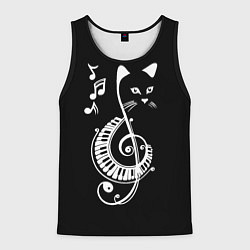 Мужская майка без рукавов Музыкальный кот