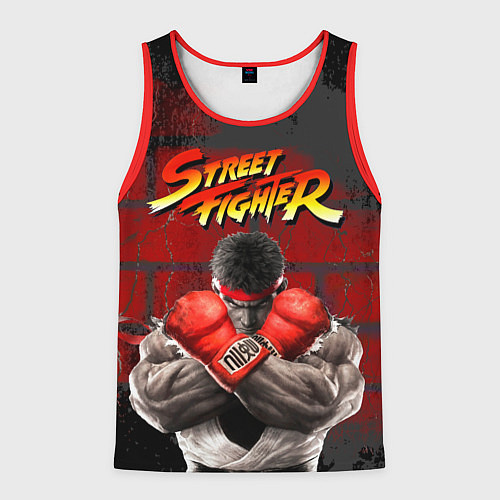 Мужская майка без рукавов Street Fighter / 3D-Красный – фото 1