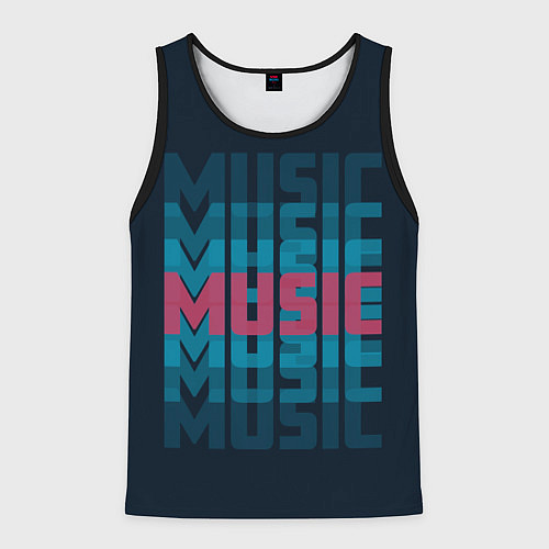 Мужская майка без рукавов Music / 3D-Черный – фото 1