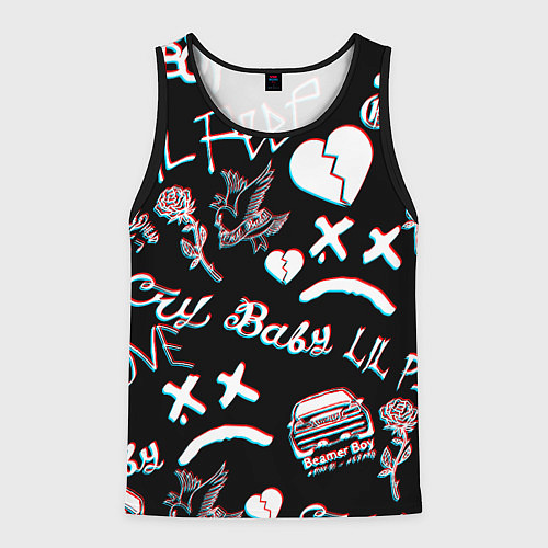 Мужская майка без рукавов LIL PEEP GLITCH / 3D-Черный – фото 1