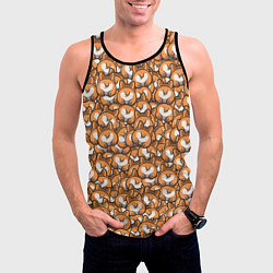 Майка-безрукавка мужская Попки Корги, цвет: 3D-черный — фото 2