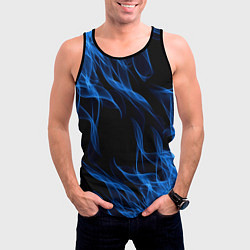 Майка-безрукавка мужская BLUE FIRE FLAME, цвет: 3D-черный — фото 2