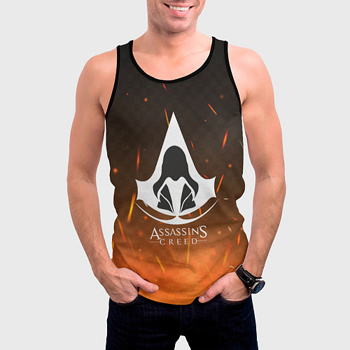 Мужская майка без рукавов Assasin's creed / 3D-Черный – фото 3