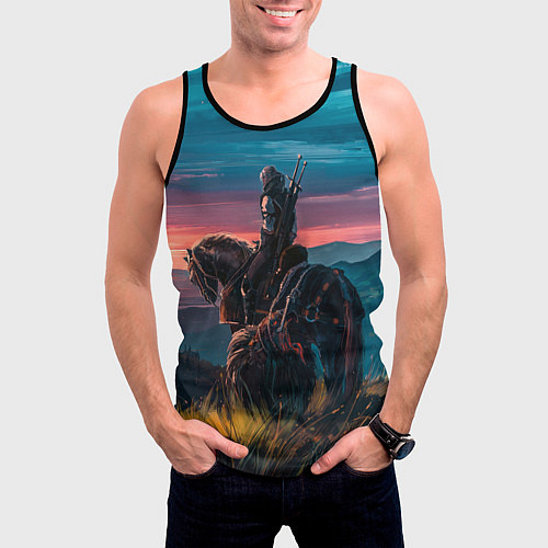 Мужская майка без рукавов The Witcher / 3D-Черный – фото 3