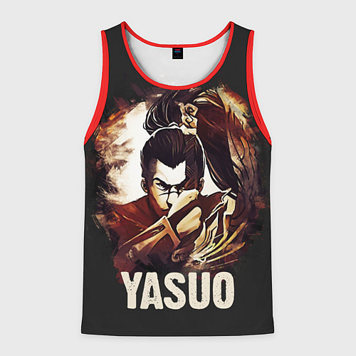 Мужская майка без рукавов Yasuo / 3D-Красный – фото 1