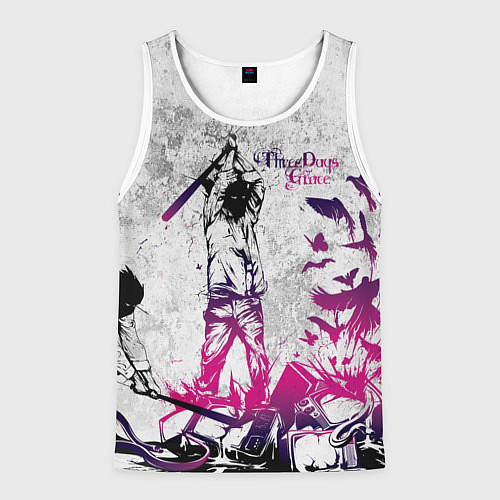 Мужская майка без рукавов Three Days Grace / 3D-Белый – фото 1