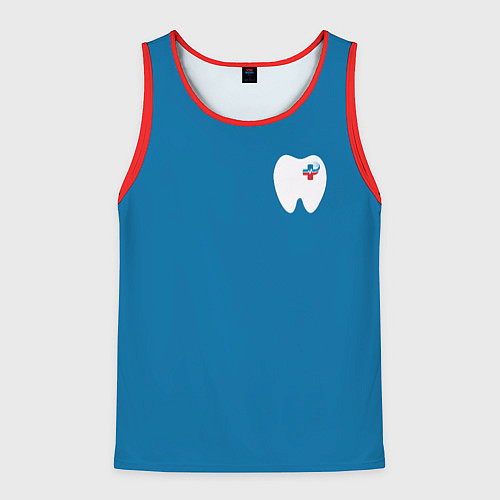 Мужская майка без рукавов Стоматолог / 3D-Красный – фото 1