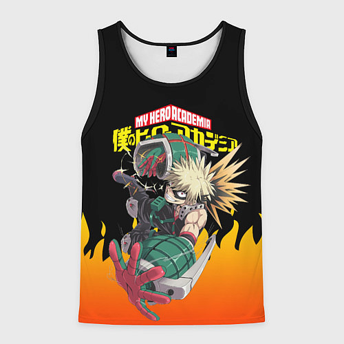 Мужская майка без рукавов MY HERO ACADEMIA яркое пламя / 3D-Черный – фото 1