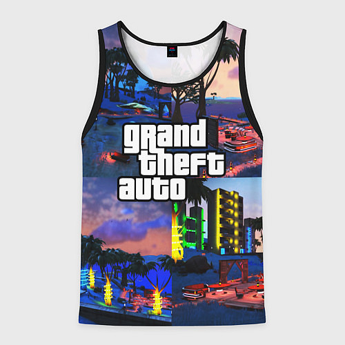 Мужская майка без рукавов GTA / 3D-Черный – фото 1