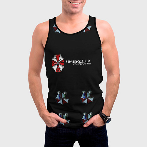 Мужская майка без рукавов Umbrella Corporation / 3D-Черный – фото 3