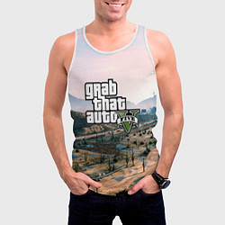 Майка-безрукавка мужская Grand Theft Auto 5, цвет: 3D-белый — фото 2
