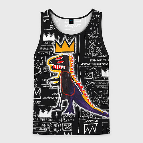 Мужская майка без рукавов Динозавр в короне от Баския / 3D-Черный – фото 1