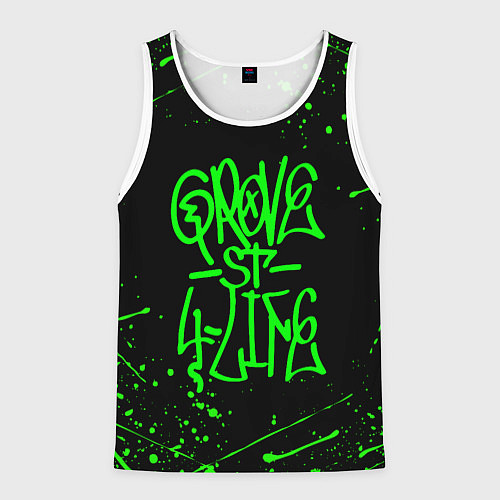 Мужская майка без рукавов GROVE STREET GTA / 3D-Белый – фото 1