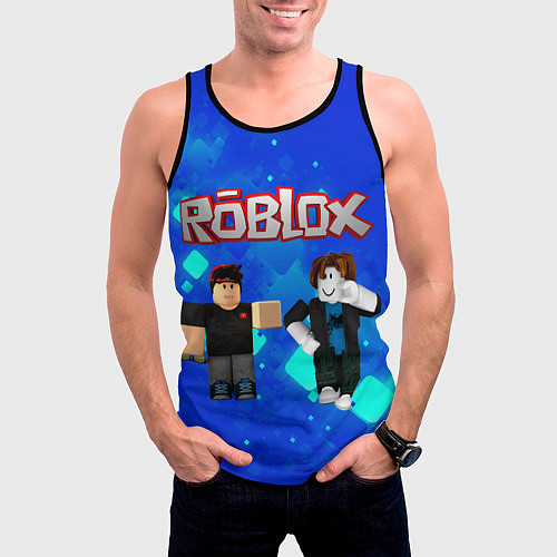 Мужская майка без рукавов ROBLOX / 3D-Черный – фото 3
