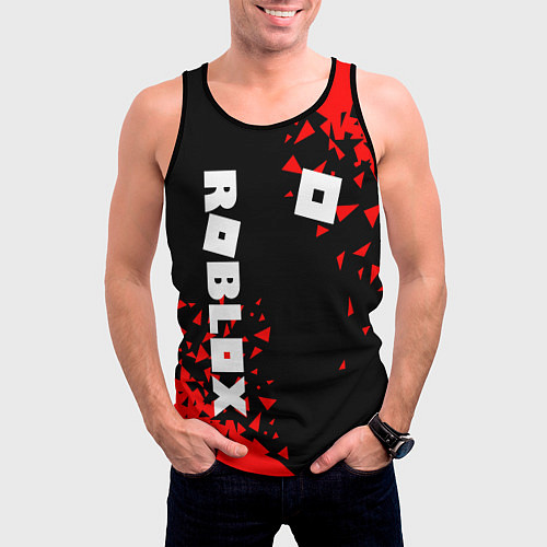 Мужская майка без рукавов ROBLOX / 3D-Черный – фото 3