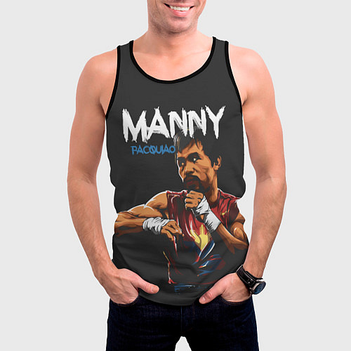 Мужская майка без рукавов Manny / 3D-Черный – фото 3