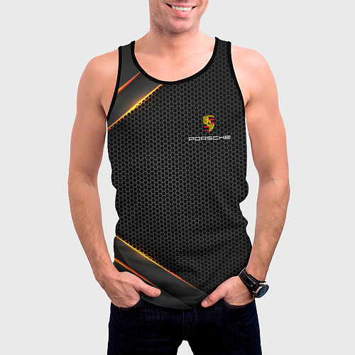 Мужская майка без рукавов PORSCHE / 3D-Черный – фото 3