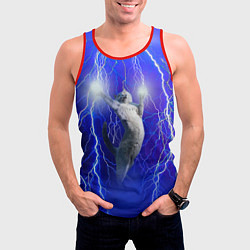 Майка-безрукавка мужская Грозовой кошак, цвет: 3D-красный — фото 2