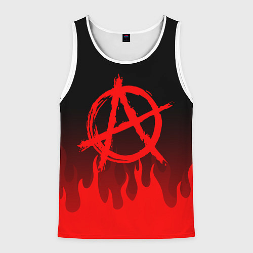 Мужская майка без рукавов АНАРХИЯ / 3D-Белый – фото 1