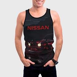 Майка-безрукавка мужская NISSAN, цвет: 3D-черный — фото 2