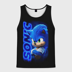 Майка-безрукавка мужская SONIC, цвет: 3D-черный