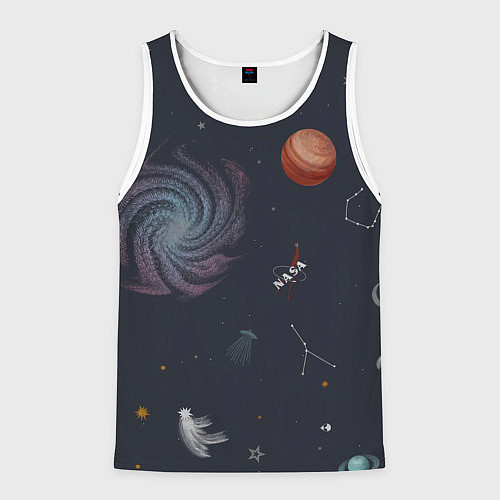 Мужская майка без рукавов NASA / 3D-Белый – фото 1