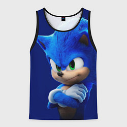 Майка-безрукавка мужская SONIC, цвет: 3D-черный