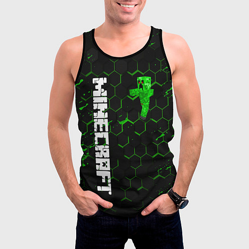 Мужская майка без рукавов MINECRAFT / 3D-Черный – фото 3
