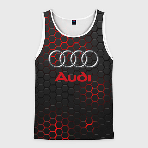 Мужская майка без рукавов AUDI / 3D-Белый – фото 1