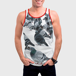 Майка-безрукавка мужская Голуби, цвет: 3D-красный — фото 2