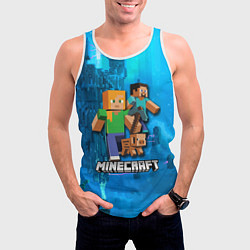 Майка-безрукавка мужская Minecraft Майнкрафт, цвет: 3D-белый — фото 2