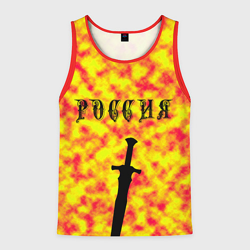 Мужская майка без рукавов РОССИЯ / 3D-Красный – фото 1
