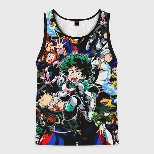 Мужская майка без рукавов Моя геройская академия / 3D-Черный – фото 1