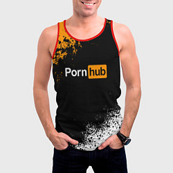 Майка-безрукавка мужская PORNHUB, цвет: 3D-красный — фото 2