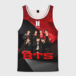 Майка-безрукавка мужская BTS, цвет: 3D-белый