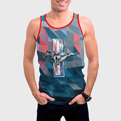 Майка-безрукавка мужская Ford Mustang, цвет: 3D-красный — фото 2