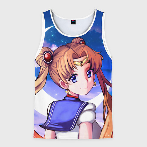 Мужская майка без рукавов SAILOR MOON / 3D-Белый – фото 1