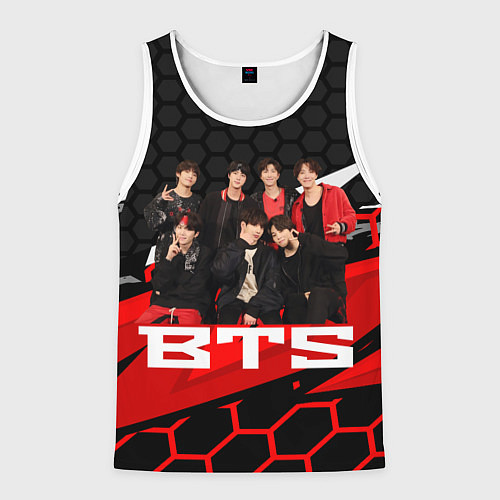 Мужская майка без рукавов BTS / 3D-Белый – фото 1
