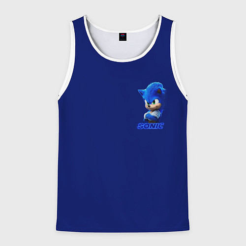Мужская майка без рукавов SONIC / 3D-Белый – фото 1