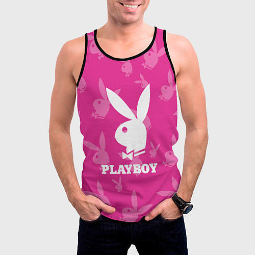 Мужская майка без рукавов PLAYBOY / 3D-Черный – фото 3