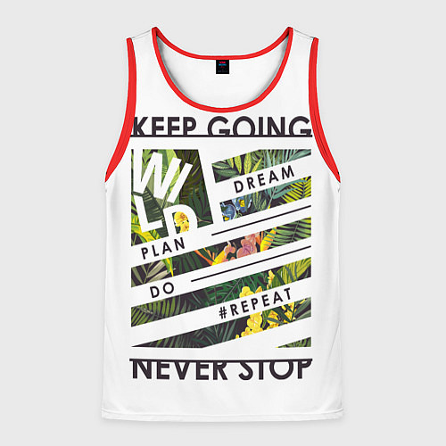 Мужская майка без рукавов Off-White: Keep Going / 3D-Красный – фото 1