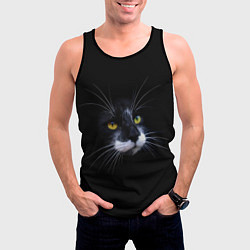 Майка-безрукавка мужская Кот, цвет: 3D-черный — фото 2