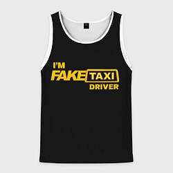 Майка-безрукавка мужская Fake Taxi, цвет: 3D-белый