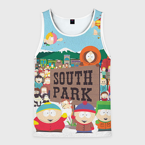 Мужская майка без рукавов Южный Парк / 3D-Белый – фото 1