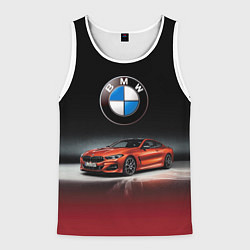 Майка-безрукавка мужская BMW, цвет: 3D-белый