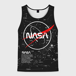 Майка-безрукавка мужская NASA, цвет: 3D-черный